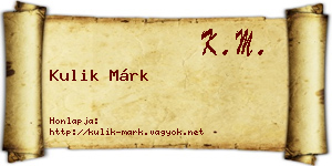 Kulik Márk névjegykártya